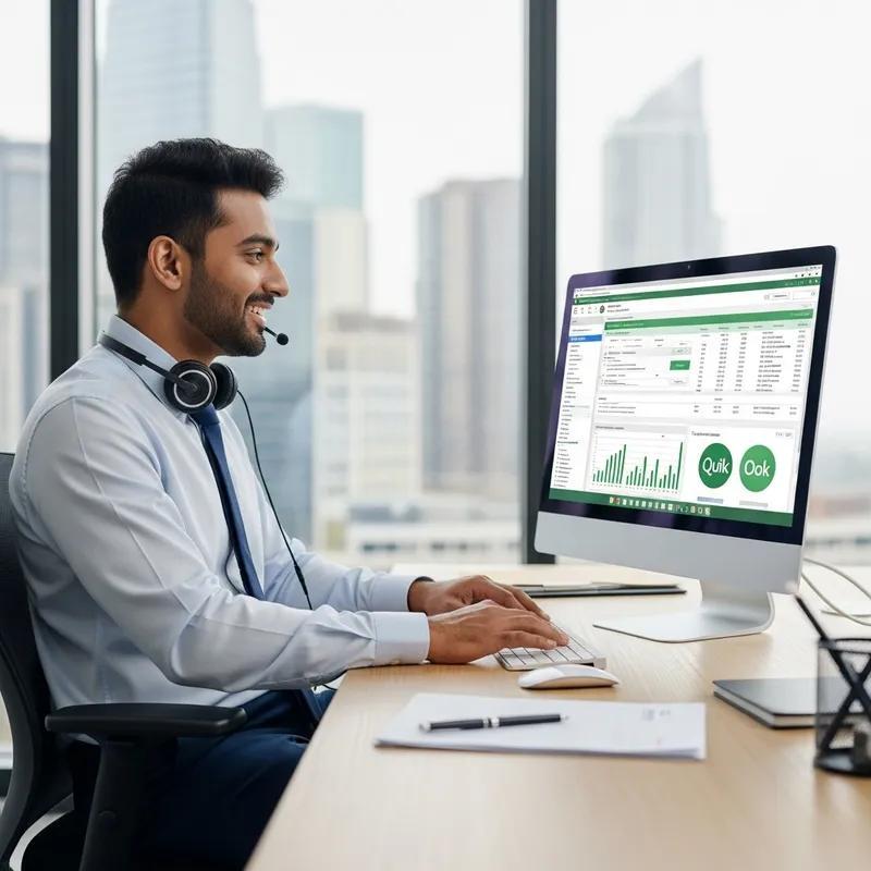 Happy Entrepreneur Utilizing Quickbooks Online Happy Entrepreneur Utilizing Quickbooks Online