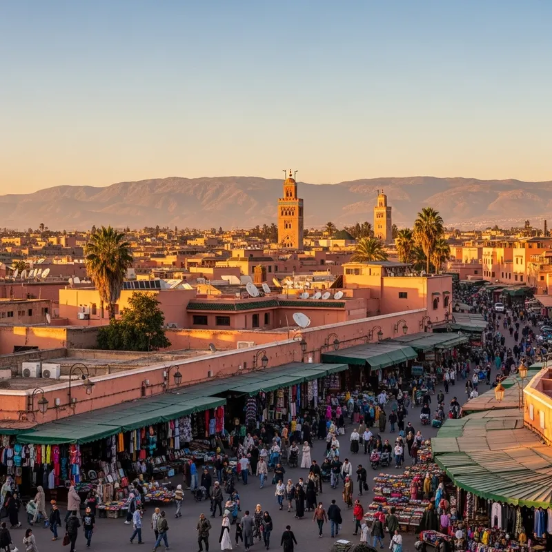 Marrakesh Cityscape Golden Hour View