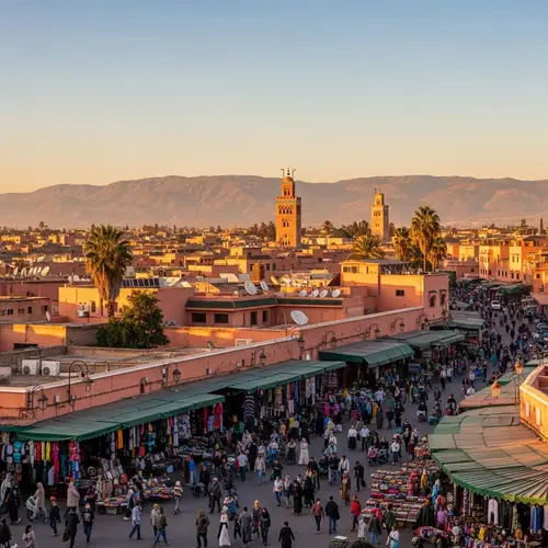 Panoramic View of Marrakesh, Morocco at Golden Hour