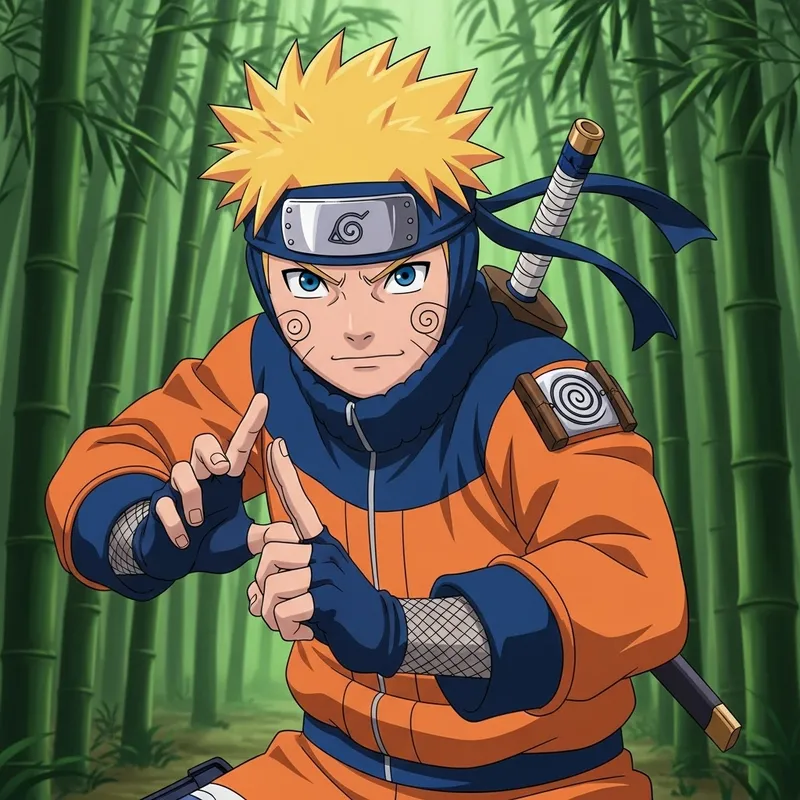 Fantasy Portrait of Naruto in Bamboo Forest | Ninja Anime Art