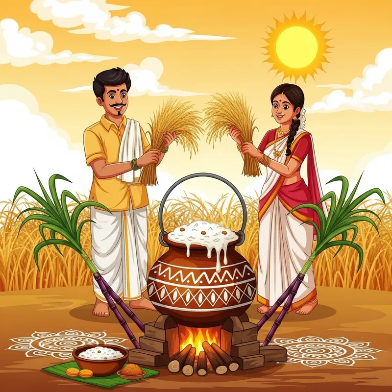 Pongal Wish: Celebrating South Indian Harvest Festival