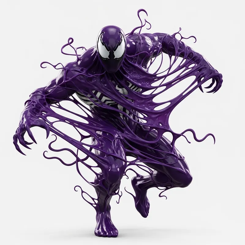 Purple Alien Symbiote - Otherworldly Living Goo Visualization