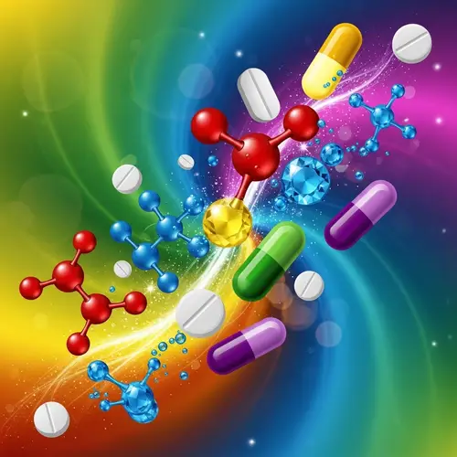 Vitamins: Colorful Capsules & Molecules for Health