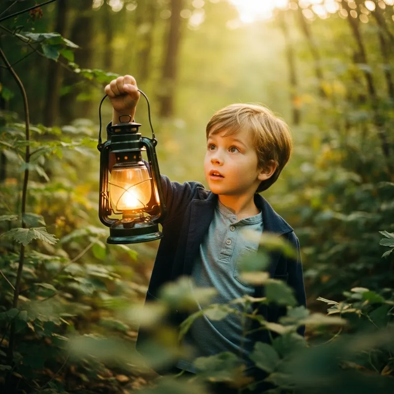 Explore a Magical Forest with a Vintage Lantern
