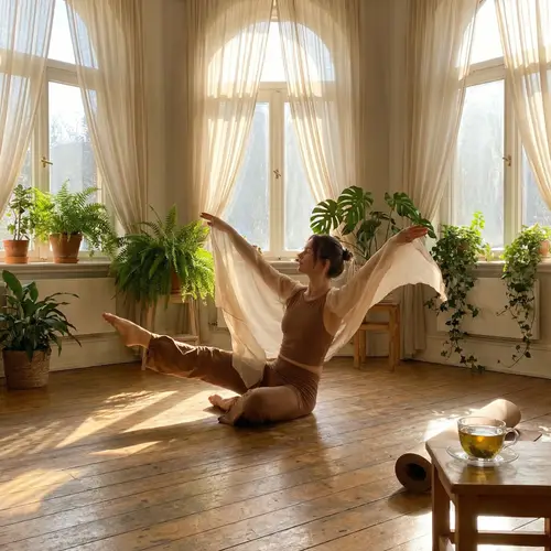 Graceful Pilates Poses in a Sunlit Studio