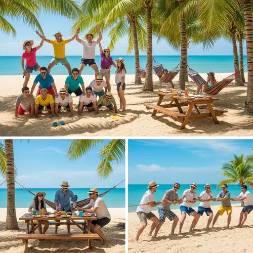 Corporate Team Building Beach Activity with Diverse Participants