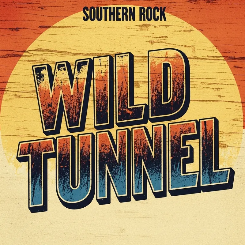 Vintage Southern Rock Text-Based Logo Design | 'Wild Tunnel'