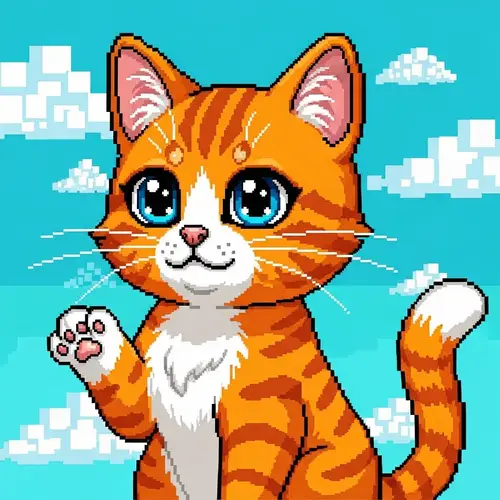 Charming Pixel Art Cat: Cute & Playful Design