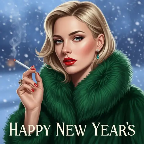 Captivating New Year's Eve Portrait | Festive Winter Elegance