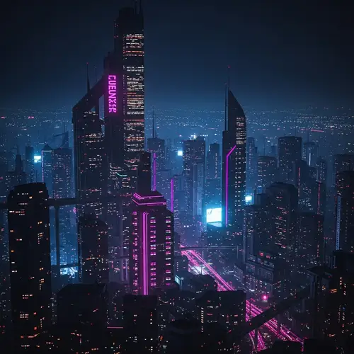 Futuristic African Cyberpunk Cityscape Art