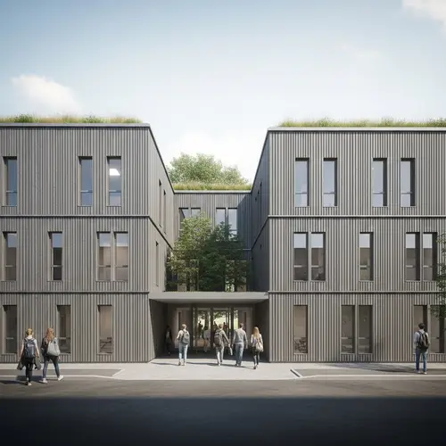 Eco-Friendly School Building with Green Roof