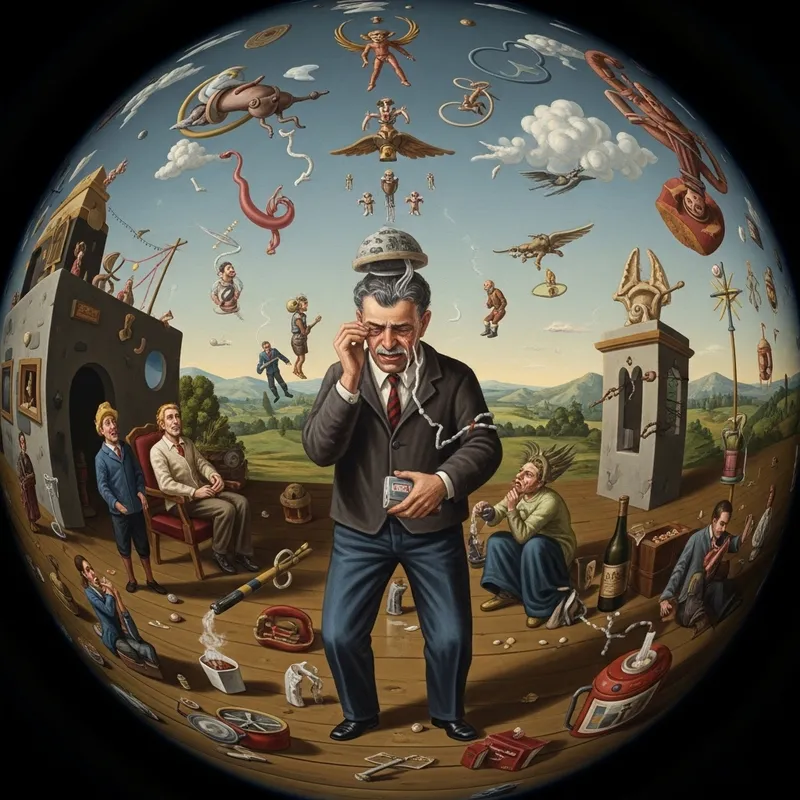 Surrealist Artwork: Emotions of Addiction, Drowning in Chaos