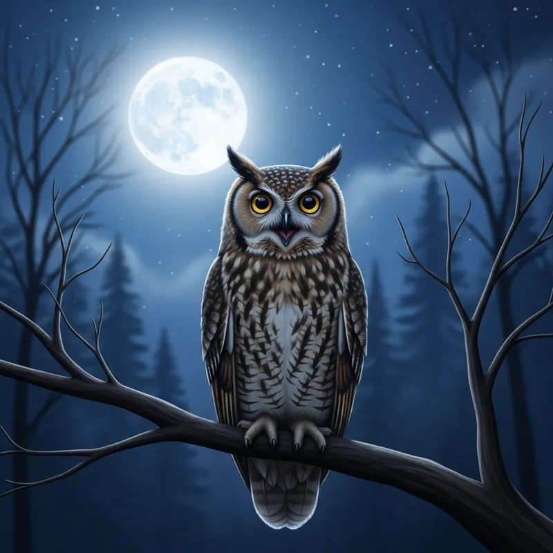 Majestic Moonlit Owl
