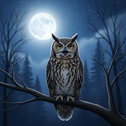 Enchanting Owl Under Moonlit Sky