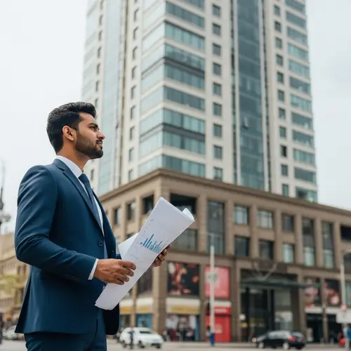 Confident South Asian Male Entrepreneur Investing in Modern Commercial Property