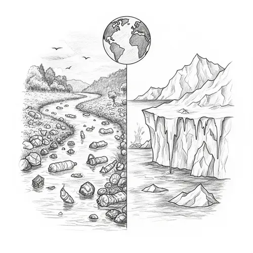 Environmental Challenges: World Pollution Sketch