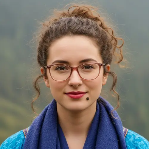 Portrait of Young Australian Woman with Light Brown Curly Hair
