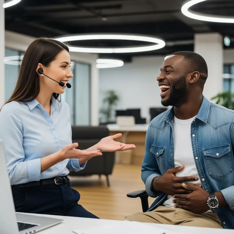 Lighthearted Customer Service: Smile and Laughter