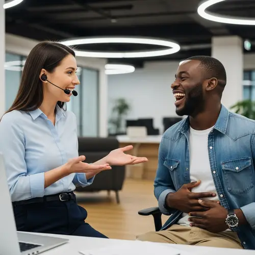 Customer Service Interaction: Humorous and Engaging Scene