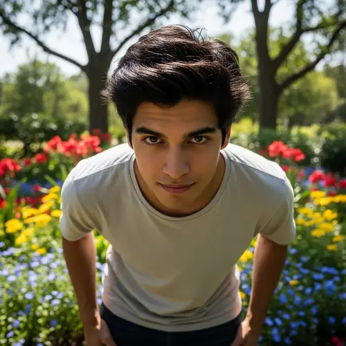 Determined Youth in Casual Attire | Outdoor Setting