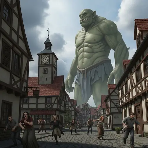 Giant Mythical Creature Invades Quaint Town