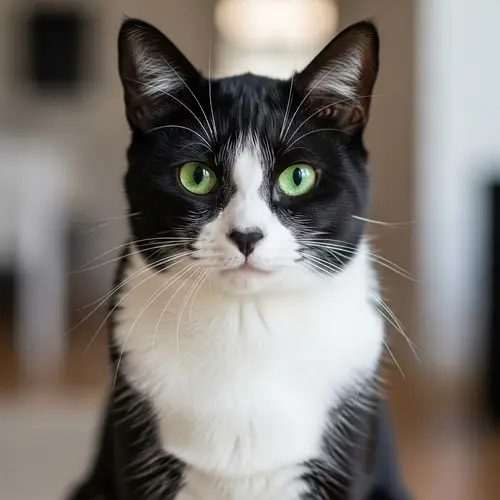 Black and White Cat with Black Nose