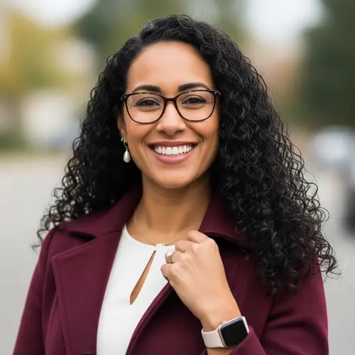 Confident and Approachable Professional Woman with Warm Smile