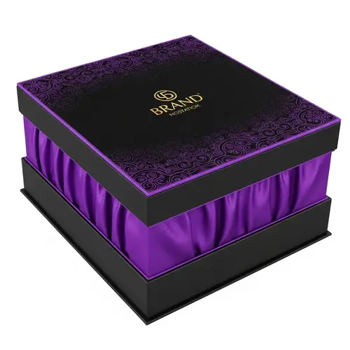 Luxurious Black & Purple Sanitary Pad Packaging Box