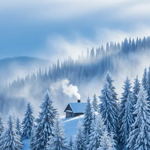 Breathtaking Winter Scene | Mountain Range Snowscape