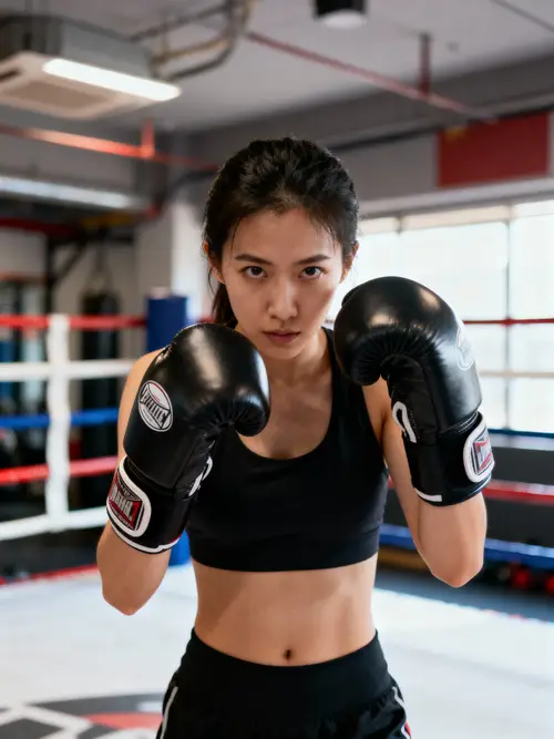 Boxer in Boxing Gloves - Dynamic Photo