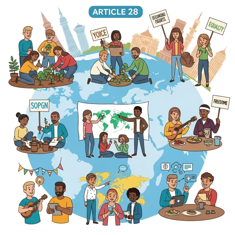 Visual Representation of Article 28 of Universal Declaration of Human Rights