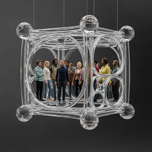Tribonacci Glass Sculpture: Geometric Precision & Ethereal Atmosphere