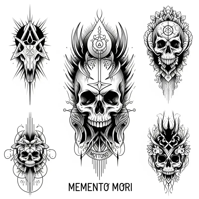 Powerful Memento Mori Tattoo Design | Symbolizing Reflection & Mortality