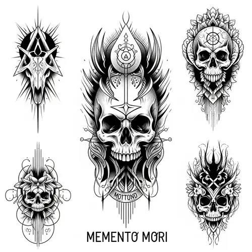 Memento Mori Tattoo Design | Reflecting Mortality with Skull Symbolism