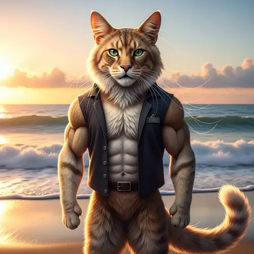 Majestic Long-Haired Cat Poses with Jason Momoa Vibes