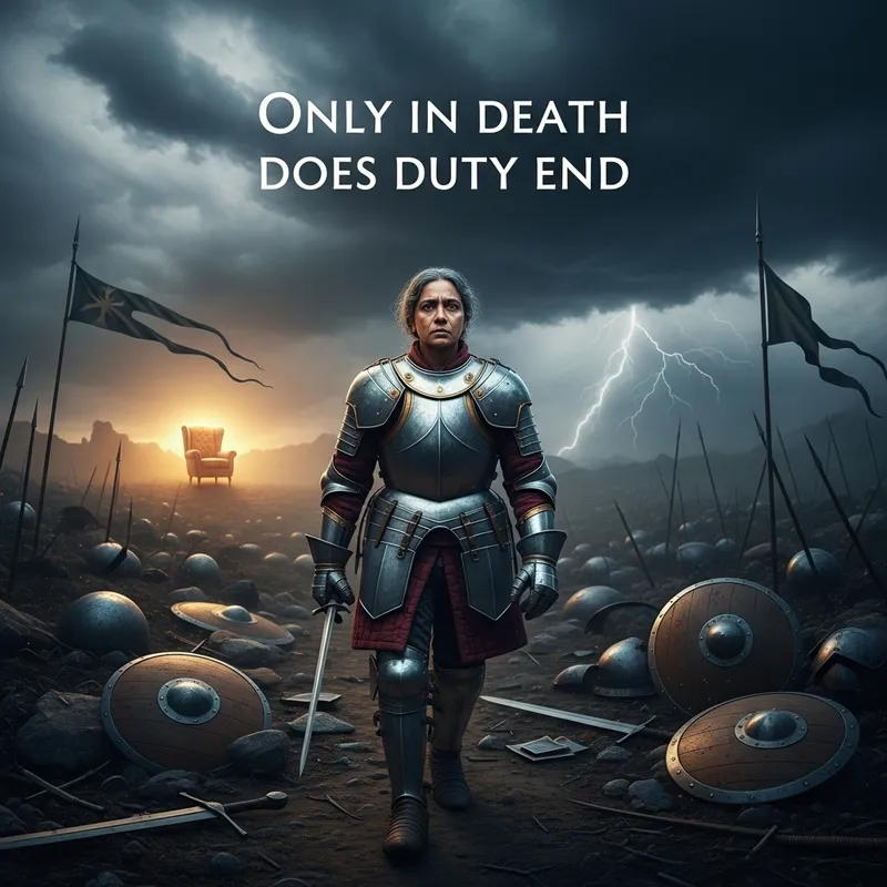 Only in Death Does Duty End - Symbolic Scene on the Battlefield