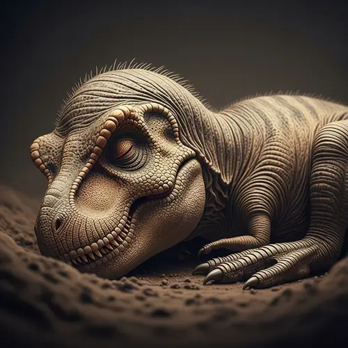 Adorable Sleeping T Rex in Harmony with Nature