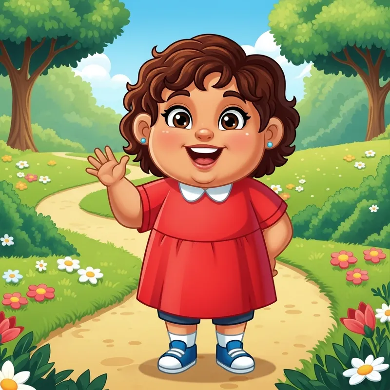 Chubby Girl Cartoon: Cute & Friendly Character