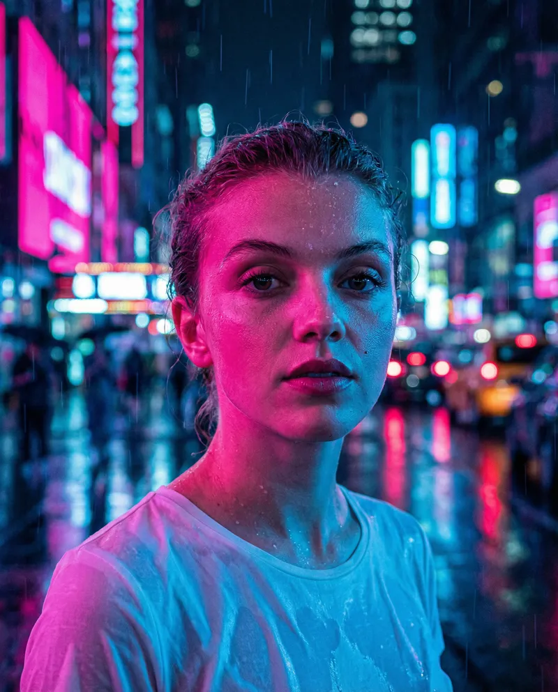 Cyberpunk Night Portraits with Neon Accents