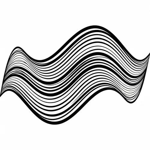 Geometric Joy: Black & White Wave Symbol