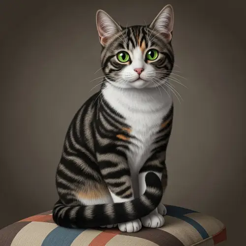 Detailed Digital Image of Common Domestic Cat