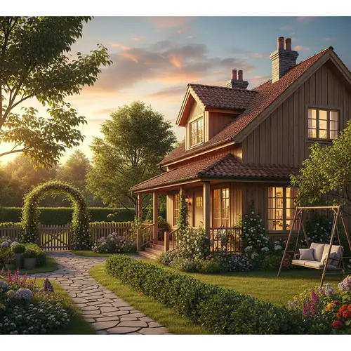 Charming Countryside House - Warm-hued Wood Exterior & Tiled Roof