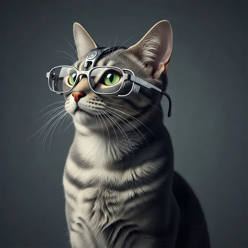 Stylish Cat in Apple Vision Pro Glasses | Future-Tech Feline