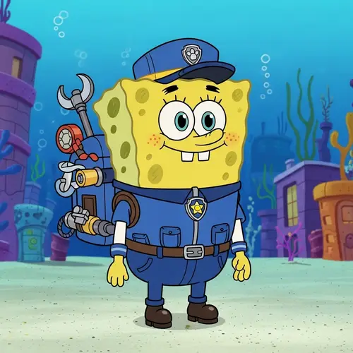 spongebob as paw patrol