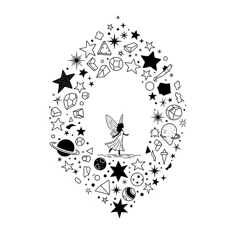 Dancing Fairy in Dream World Minimalist Graphic