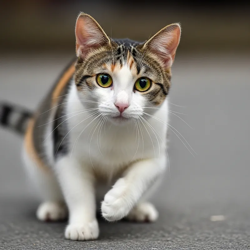 Agile Domestic Shorthair Cat with Striking Eyes