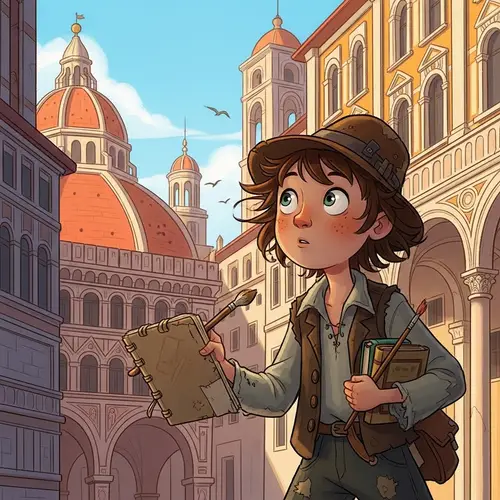 Child's Storybook Cartoon Style Art Scene