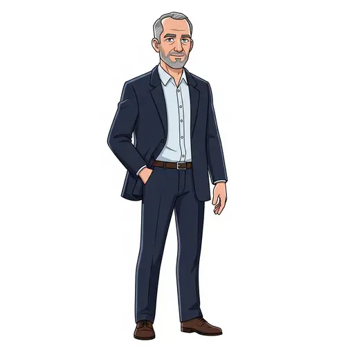 Eric, 55, Caucasian Man - Mid-20th Century Animated Style