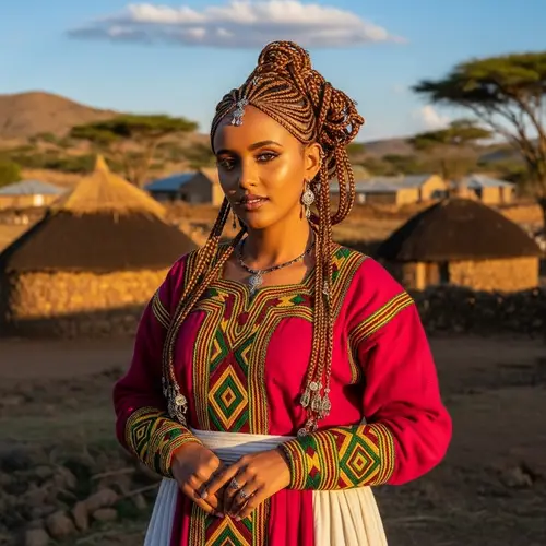 Traditional Eritrean Habesha Dress: Rich Colors & Elaborate Braids