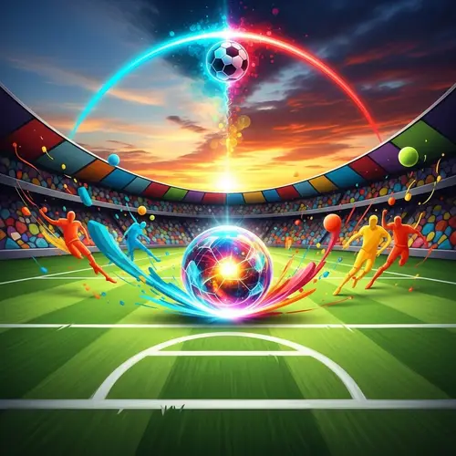 Abstract Football Artwork | Colorful Soccer Painting